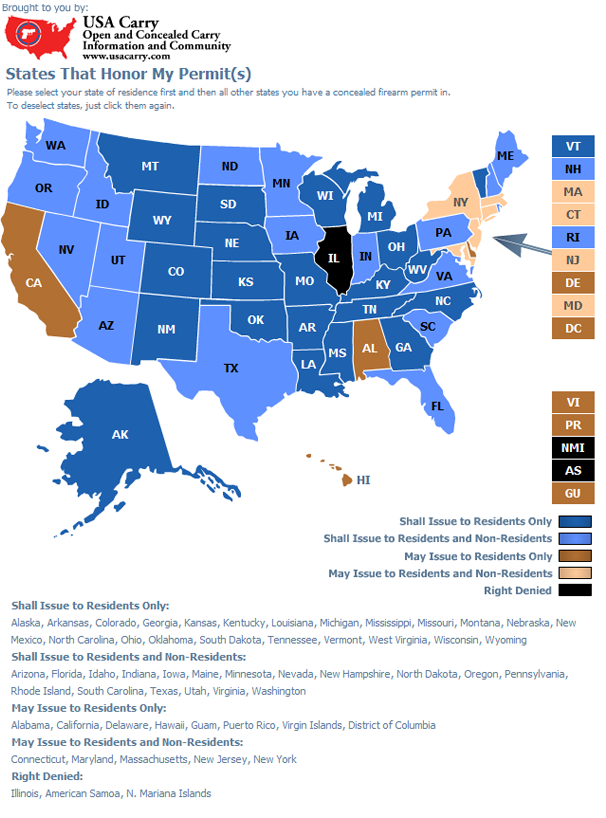 USA Carry concealed carry map USA Carry concealed carry map image
